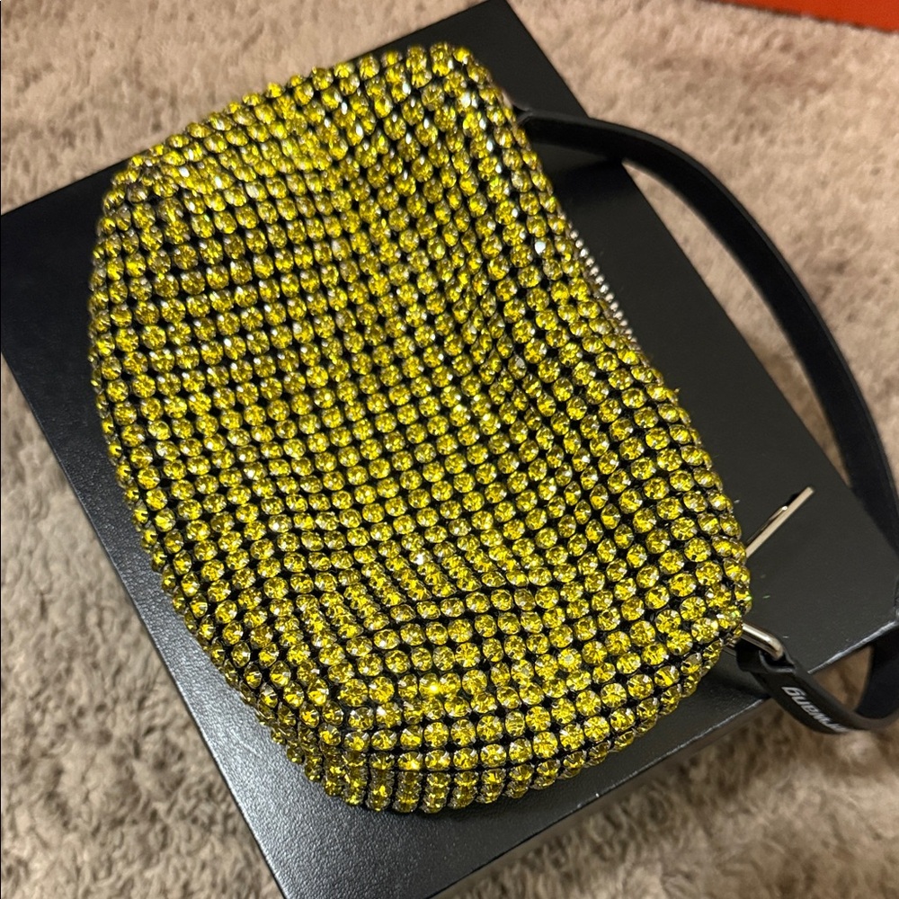 Alexander Wang Black and Yellow Crystal Clutch